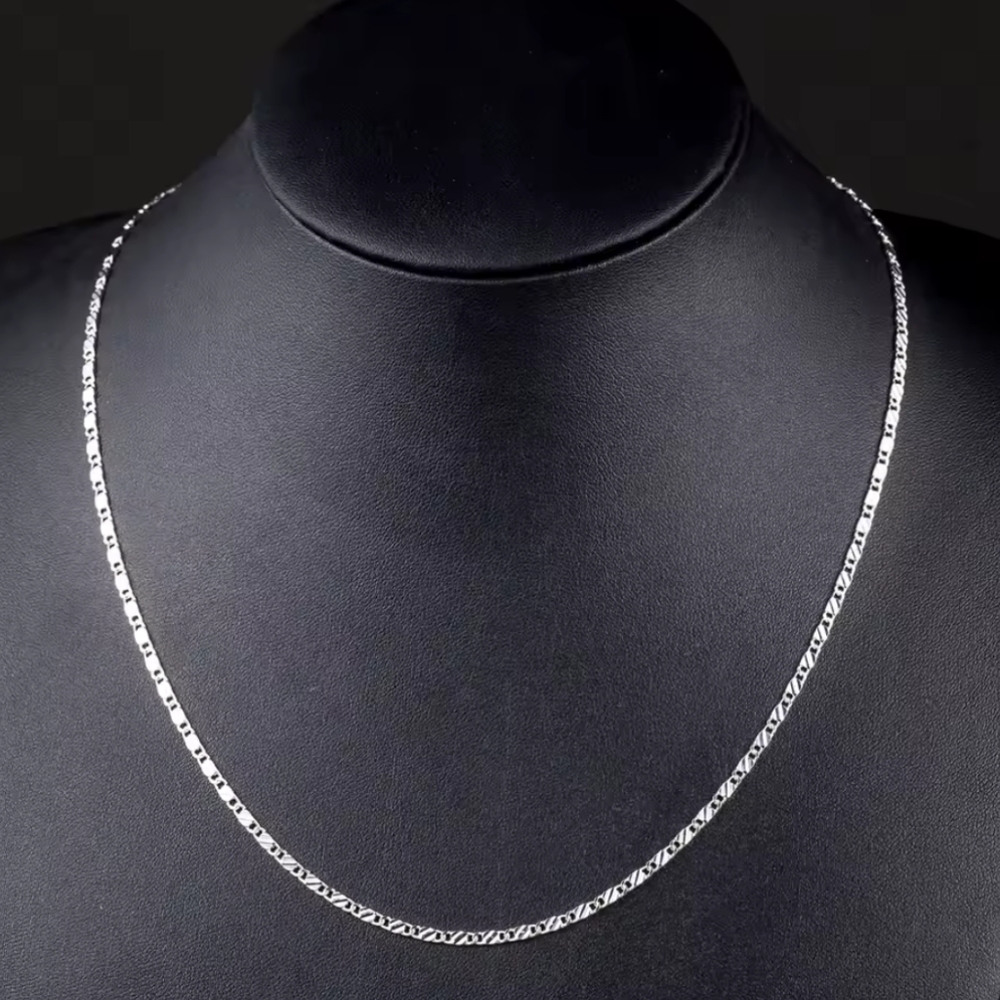 925 Sterling Silver 2 Mm Spanish Style Fashion Chain Christmas Birthday Gift New